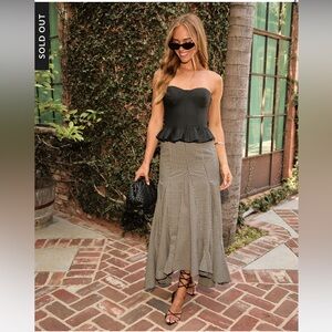 Vici Black and White Maxi Skirt